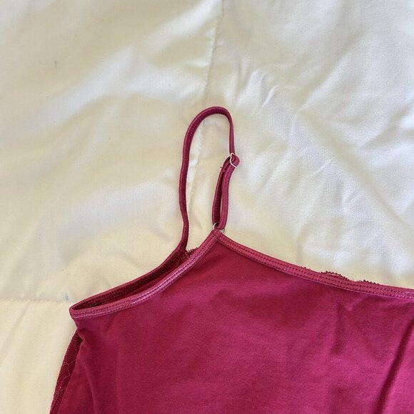 Garnet Hill Lace Trimmed Pink Womens Medium Cami Babydoll Y2K 90s Cottagecore - Picture 8 of 8